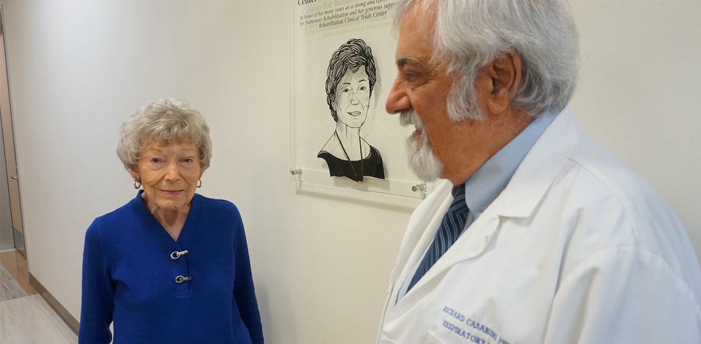 Mary Burns with Dr. Casaburi